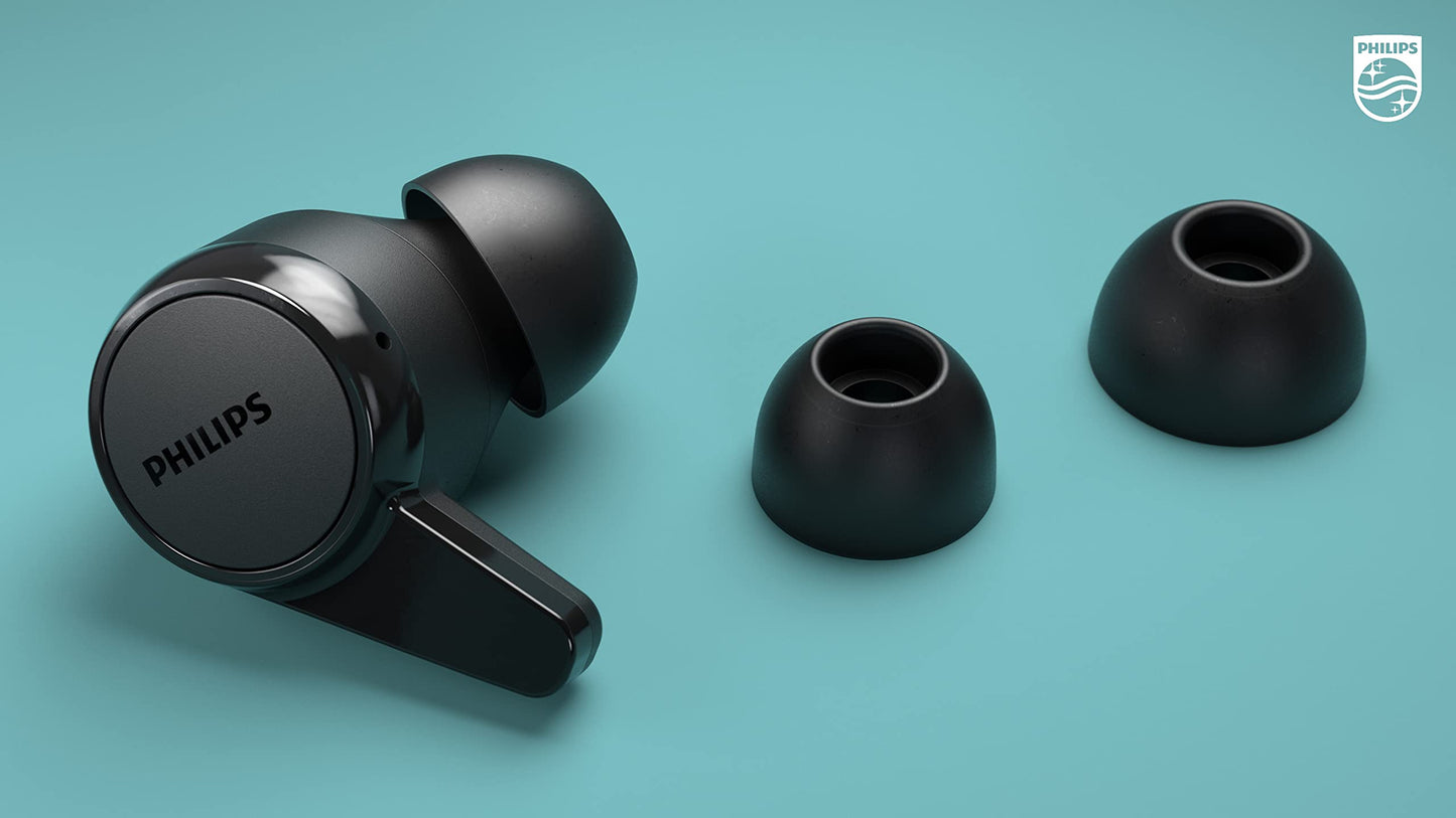 Philips T1207 True Wireless Headphones with Up to 18 Hours Playtime and IPX4 Water Resistance, Black
