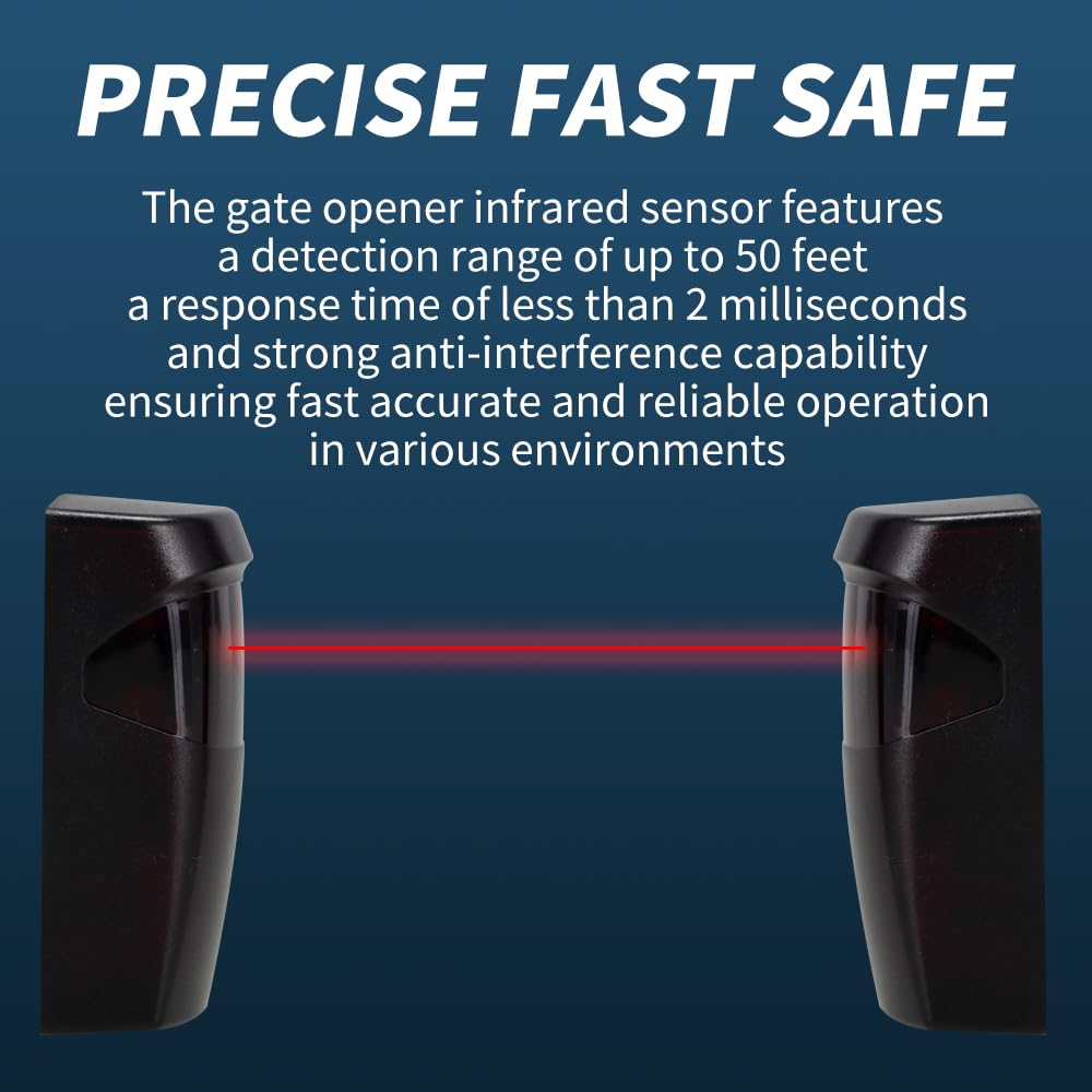 Sliding Gate Opener with WiFi App Control & 4 Remotes, Automatic Electric Gate Motor Complete Kit for Driveway Slide Gates Up to 1800lbs, Chain Driven Security System with Infrared Sensor, Auto Close