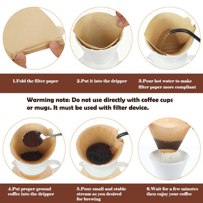 YQL 400 Count Coffee Filters, #2 Natural Brown Cone Filter Paper Compatible with Pour Over Drippers & Coffee Makers, Unbleached Disposable U-Shaped Filters, Clean Taste & Strong Design