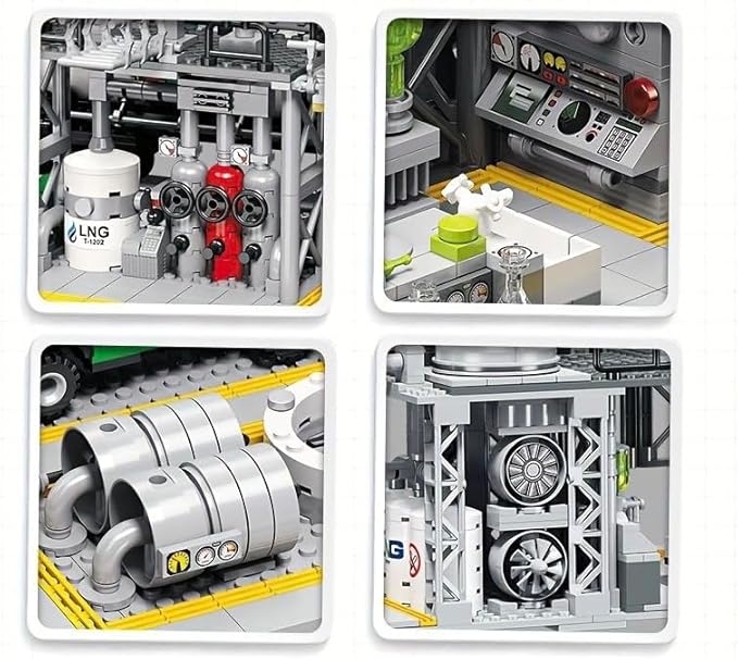 General Jim's Chemical Plant Natural Gas Set Streetview City Modular Building Block Brick MOC Model or Playset with Accessories for Teens or Adults