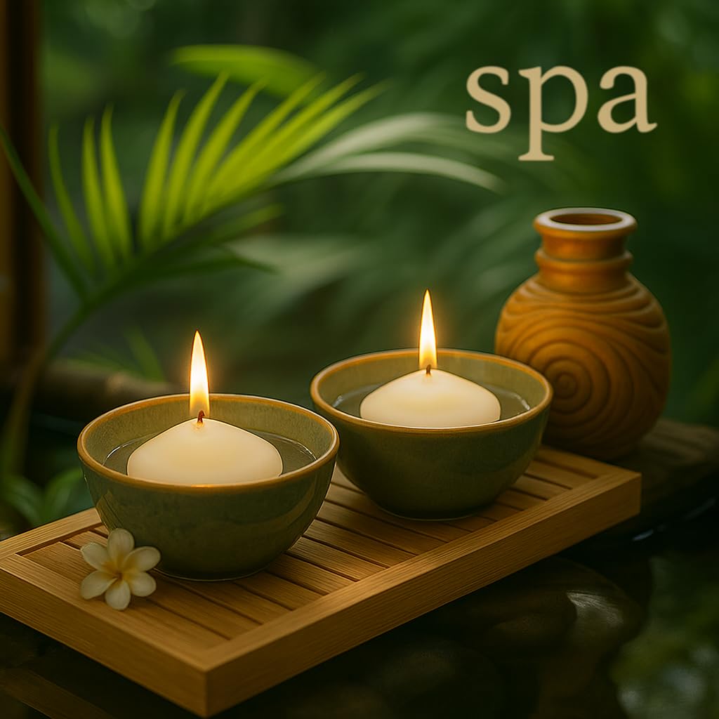 Floating Candles 3 Inch 12 Pack White - CW Studio Unscented Smokeless 9 Hour Burn, Premium Paraffin Wax - Wedding Centerpieces, Pool, Spa, Party & Home Decor Water Candles
