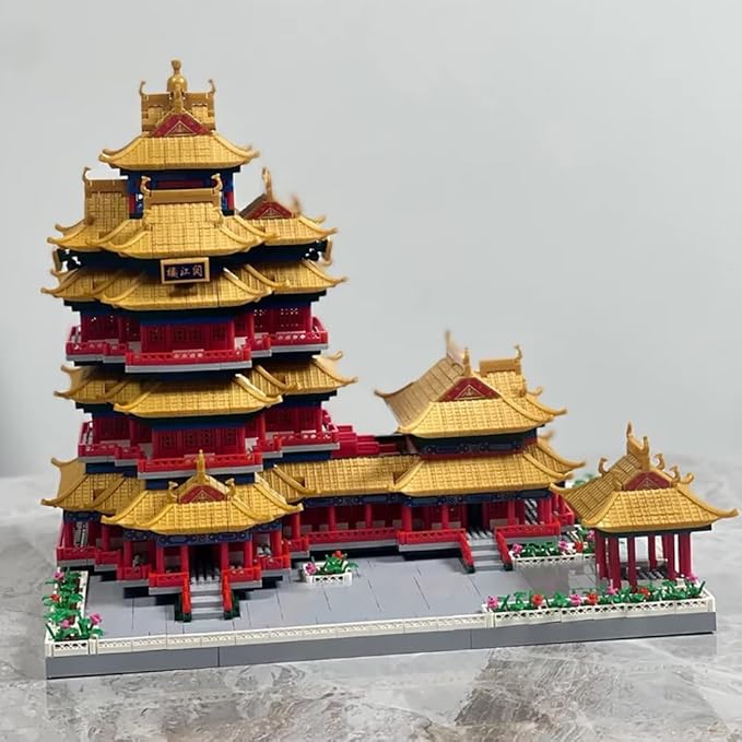 Yuejiang Tower Nanjing China Micro Brick Building Set (5036 Pieces) – Landmark Model Oriental Architecture Educational Toy Gift for Kids and Adults