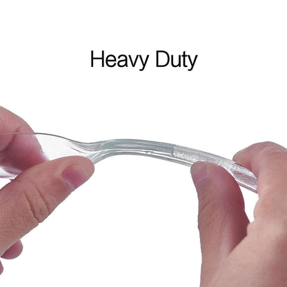 Cutlery Set Plastic Utensils Clear Forks Spoons Knives Disposable Silverware Heavyweight [300 Combo Box]