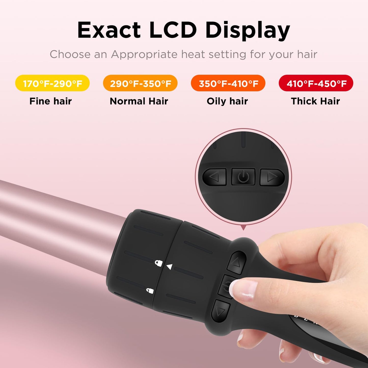 PARWIN PRO BEAUTY 7 in 1 Curling Iron Wand Set,Dual Voltage Curling Wand with 7 Interchangeable Diamond Ceramic Hair Curler Wands with LCD Temperature Control Auto Shut Off Black