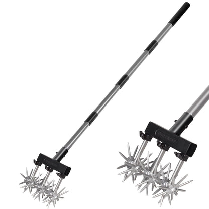 Walensee Rotary Cultivator Garden Tool, Adjustable Hand Tiller with Long Handle, Manual Soil Crusher for Breaking Up Clods, Seedbed Prep, Reseeding, Aerating Raised Beds, Garden, Yard & Lawn