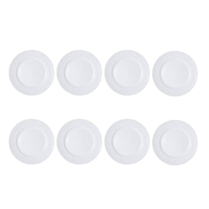 Pfaltzgraff Sylvia 32-Piece White Dinnerware Set, Service for 8, Durable Stoneware Plates, Bowls, and Mugs, Microwave and Dishwasher Safe