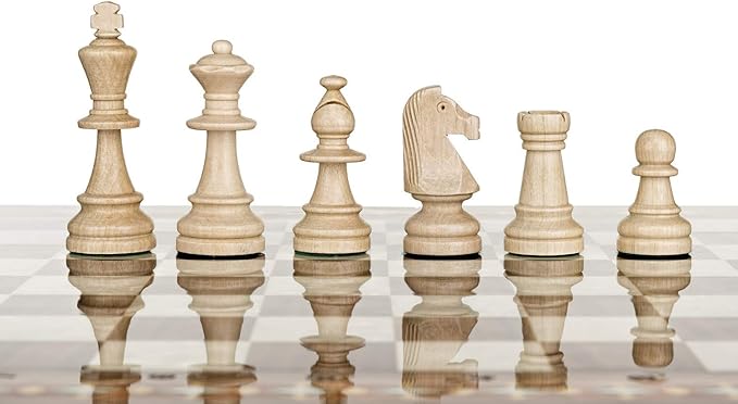 Staunton No. 6 Tournament Chess Pieces - Wooden Standard Chessmen - Weighted Felted - Standard Size…
