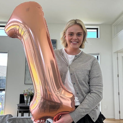 Rose Gold Number 19 Balloon 40 inch, 19 Number Balloons, 19th Birthday Decorations, 19 Year Old Women Men Rose Gold Party Supplies