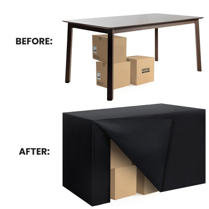 2 Pack Fitted Tablecloth for 6 Foot Rectangle Tables 72 x 30 Inch Black Table Covers Water Resistant Polyester Table Cloth for Wedding, Parties,Display, Trade Show (Black)