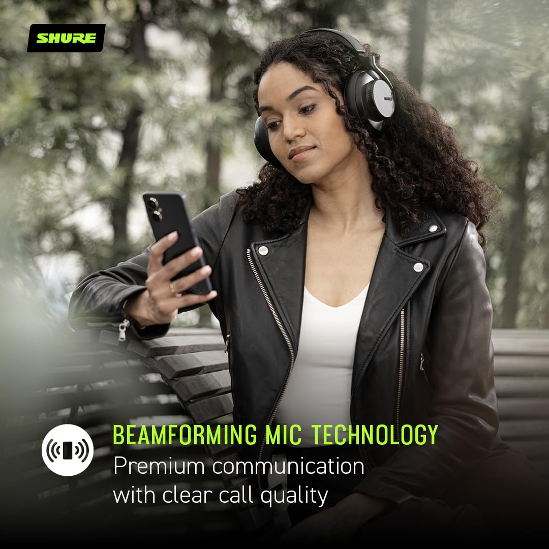 Shure AONIC 50 Gen 2 Wireless Noise Cancelling Headphones, Premium Studio Sound, Bluetooth 5, Customizable EQ, 45-Hour Battery, Over-Ear, Black