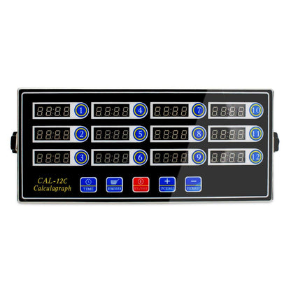 Commercial 12 Channel Kitchen Timer Digital Restaurant Timers Professional LED Adjustable Alarm Cooking Reminder