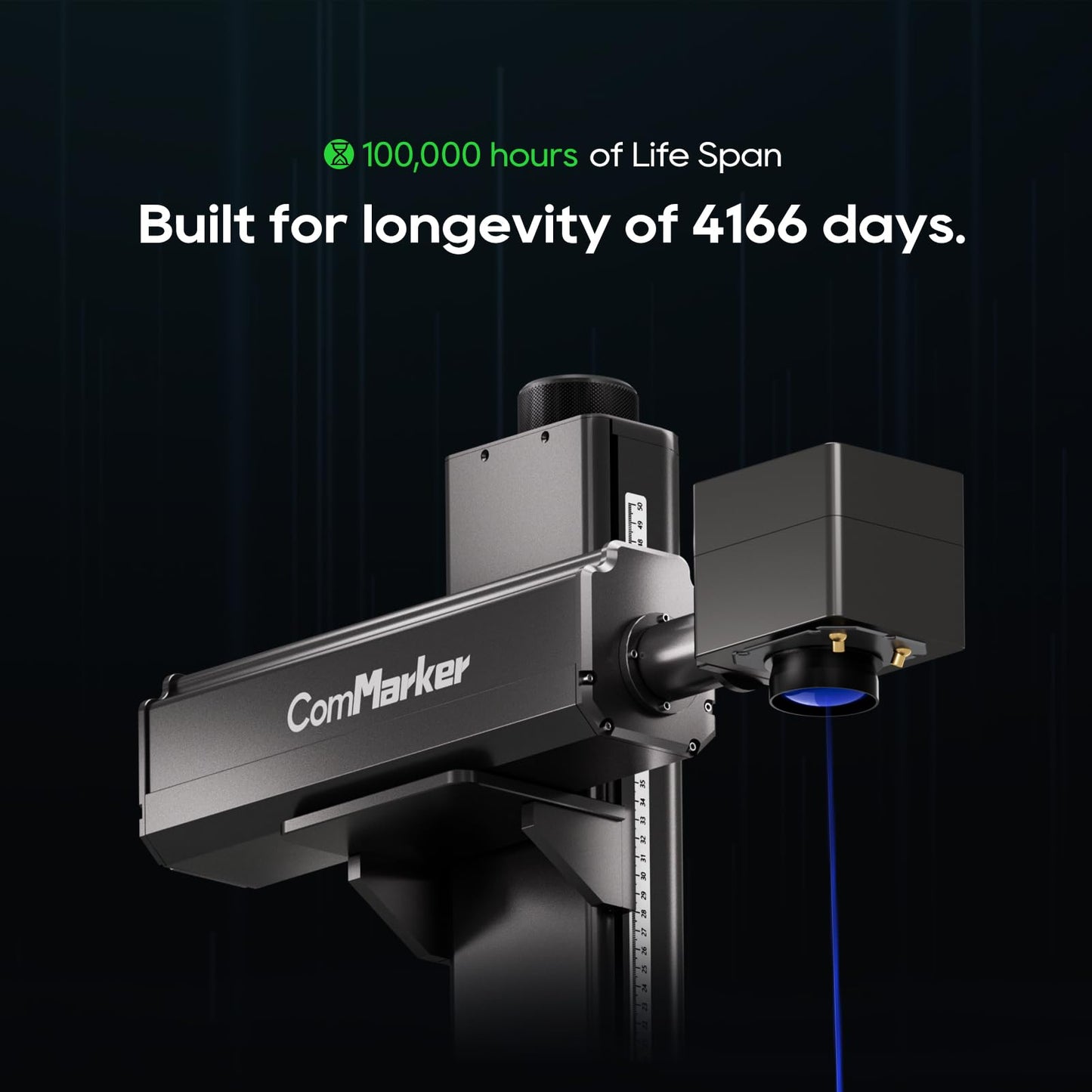 ComMarker Titan1 100W JPT Mopa Fiber Laser Engraving Machine with 2 Optional Lenses, Motorised Elevation, Colour Marking, Lightburn Compatible, Lasers for Metal, Plastic, Jewellery