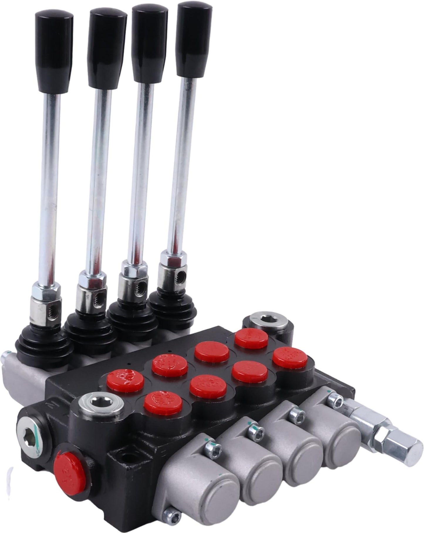 Solarhome 4 Spool Hydraulic Control Valve Open Center Double Acting 13 GPM 3600 PSI SAE Ports Compatible With Tractors Loaders Log Splitters