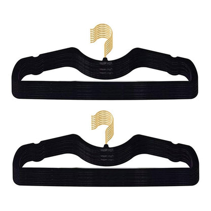 CUTSKY Velvet Hangers 50 Pack, Ultra Slim & Short Neck Hanger, 360 Swivel Hook, Space Saving Durable Non-Slip Felt Hangers,Black b