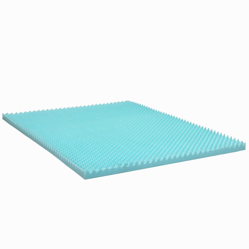 Beautyrest Cool Wave Plus Convoluted Pressure-Relieving Memory Foam Mattress Topper, Twin XL, 3-Inch,Blue