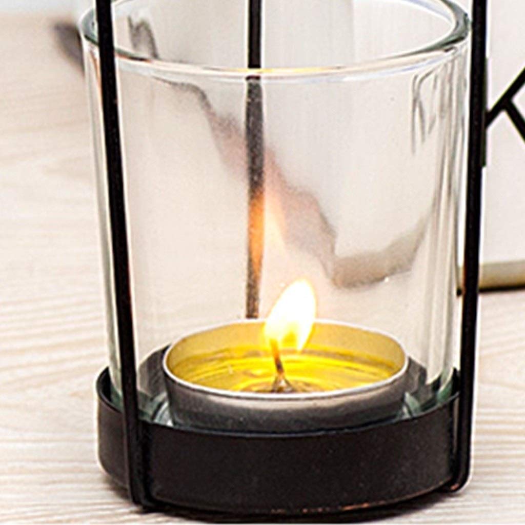 XILIN-1987 Candle Holderss Wrought Iron Glass Candlestick Creative Romantic Home Decoration Candle Holder Decorative Candlestick (Size : B01)