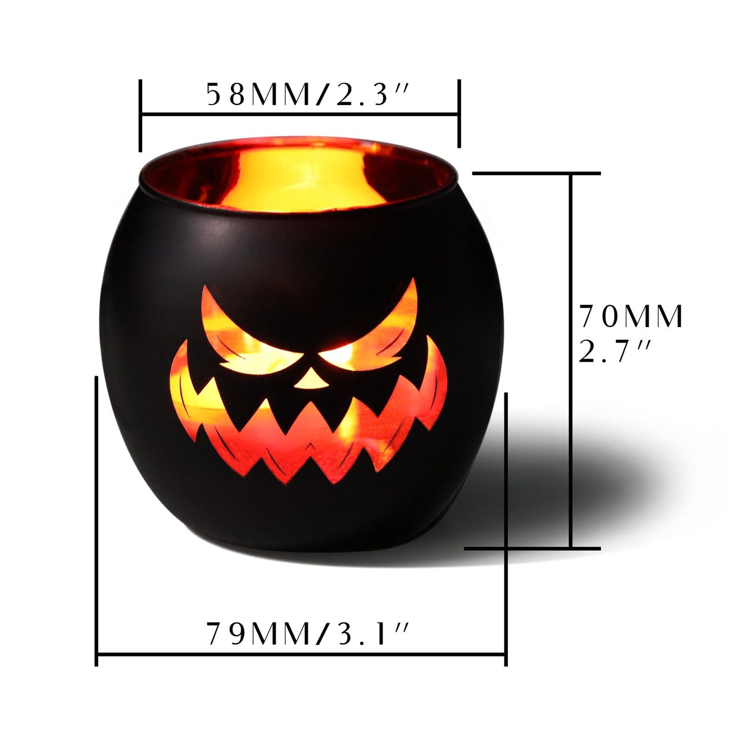 Black Halloween Table Centerpieces Candle Holders 12 PCS, Jack O Lantern Tealight Votive Candle Holders, Indoor Halloween Decorations for Mantel Coffe Table Decor