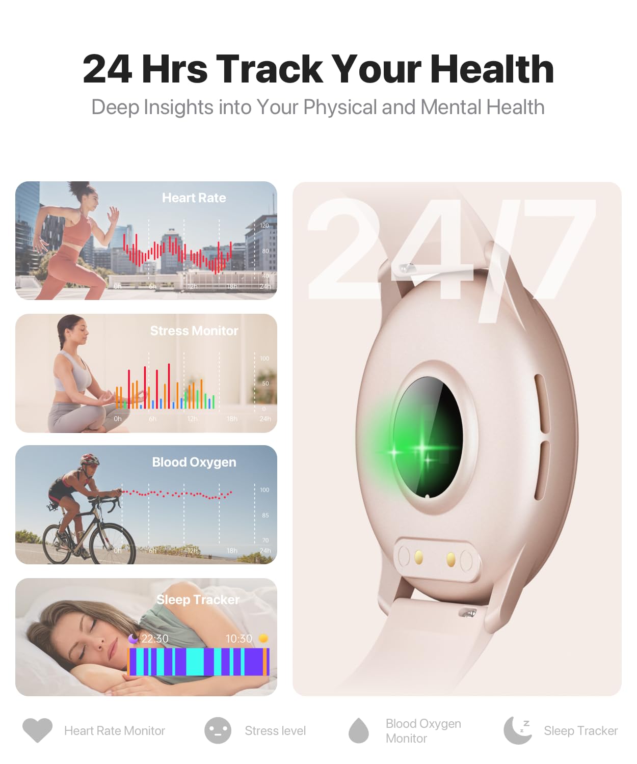 JeeJTek Smart Watch, HD Smartwatch for Men Women (Answer/Make Calls), Fitness Watch with 100+ Sport Modes, IP68 Waterproof/Heart Rate/Sleep Monitor, Activity Trackers for iOS/Android