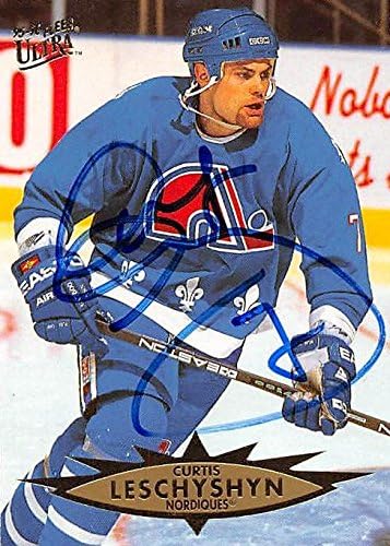 Sports Memorabilia Autograph Warehouse 224174 Curtis Leschyshyn Autographed Hockey Card - Quebec Nordiques FT 1995 Fleer - No. 133