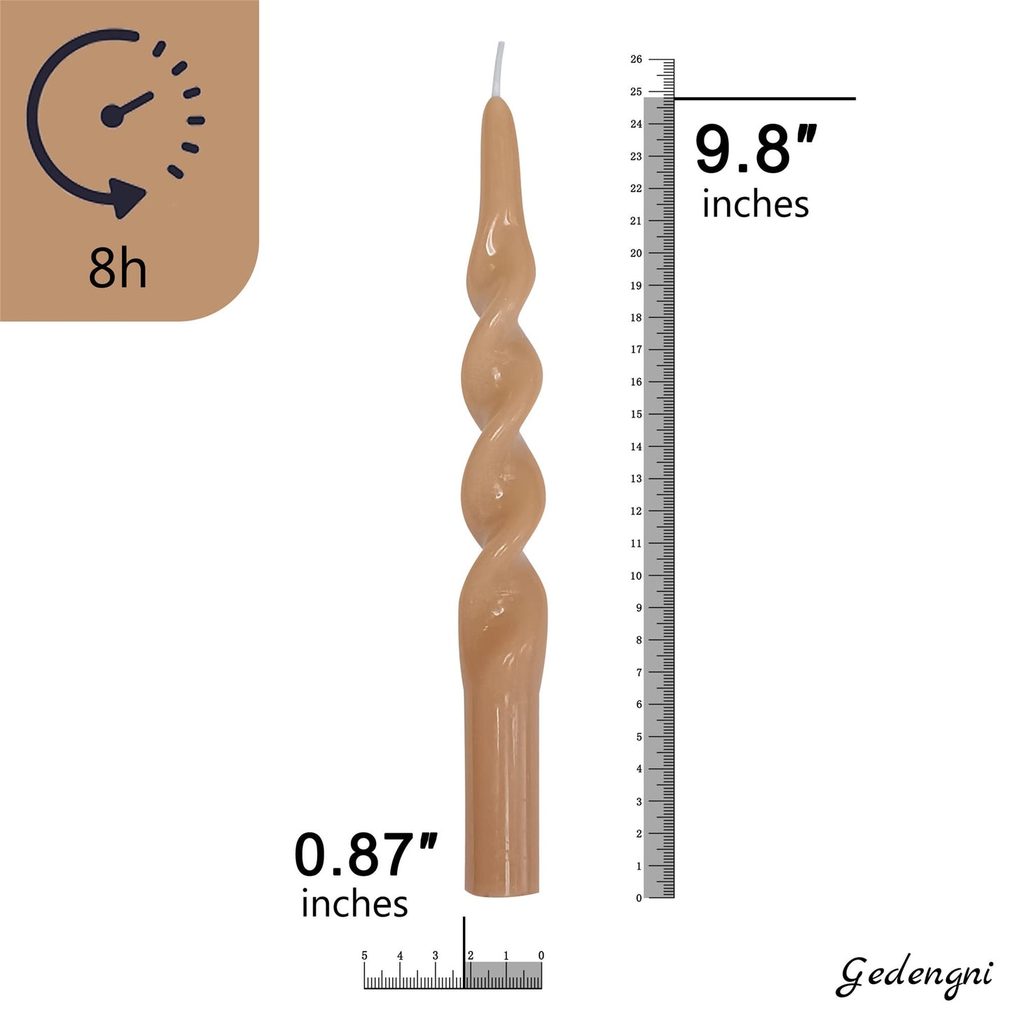 Spiral Taper Candles Taper Candlesticks - 6pcs Gedengni Candle Stick Unscented Wax Candles Elegant Design for Home Décor Weddings Festive Seasons Holiday