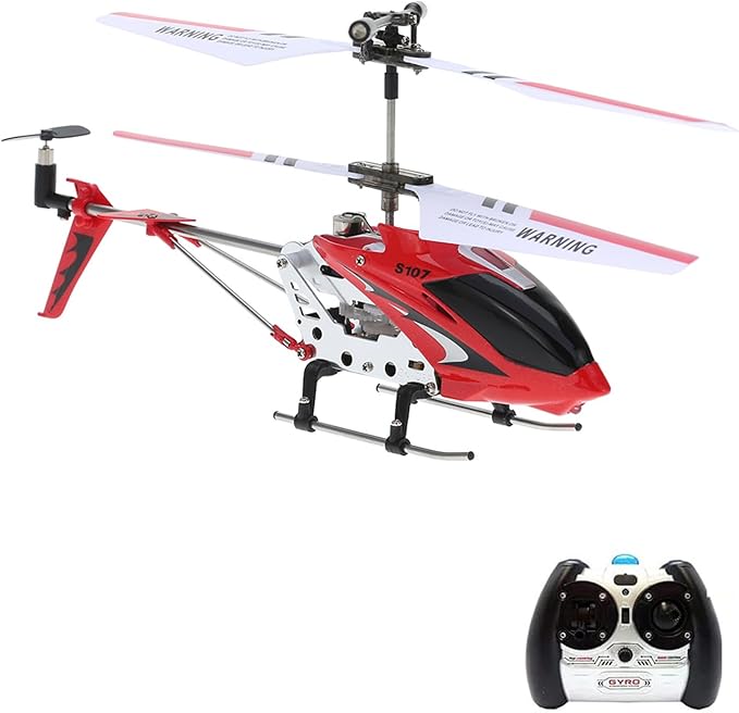 GoolRC Remote Control Helicopter S107/S107G RC Helicopters 3 Channel Mini Helicopter with Gyro for Beginners (Red)
