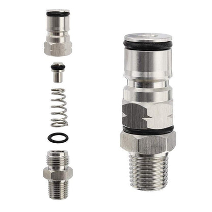 OneBom Ball Lock Post with Poppets, 1/4’’ Male NPT Hex Nipple, 19/32"-18 Gas/Liquid Corny Keg Adapter (Gas)