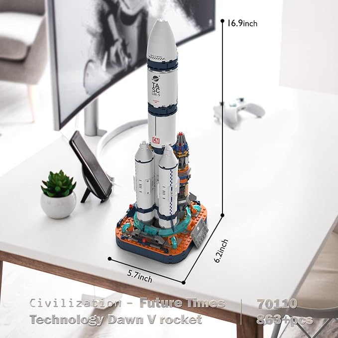JMBricklayer Space Rocket Building Sets for Adults 70110 Spaceship Exploration Space Toys Space Shuttle Rocket Ship Collectible Display Model Set Gifts for Adults