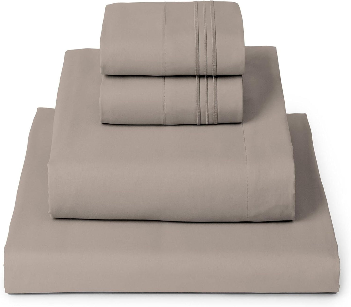 Mellanni Queen Sheets Set - 4 PC Luxury Hotel Bedding | Extra Soft, Cooling, Wrinkle-Resistant (Tan)