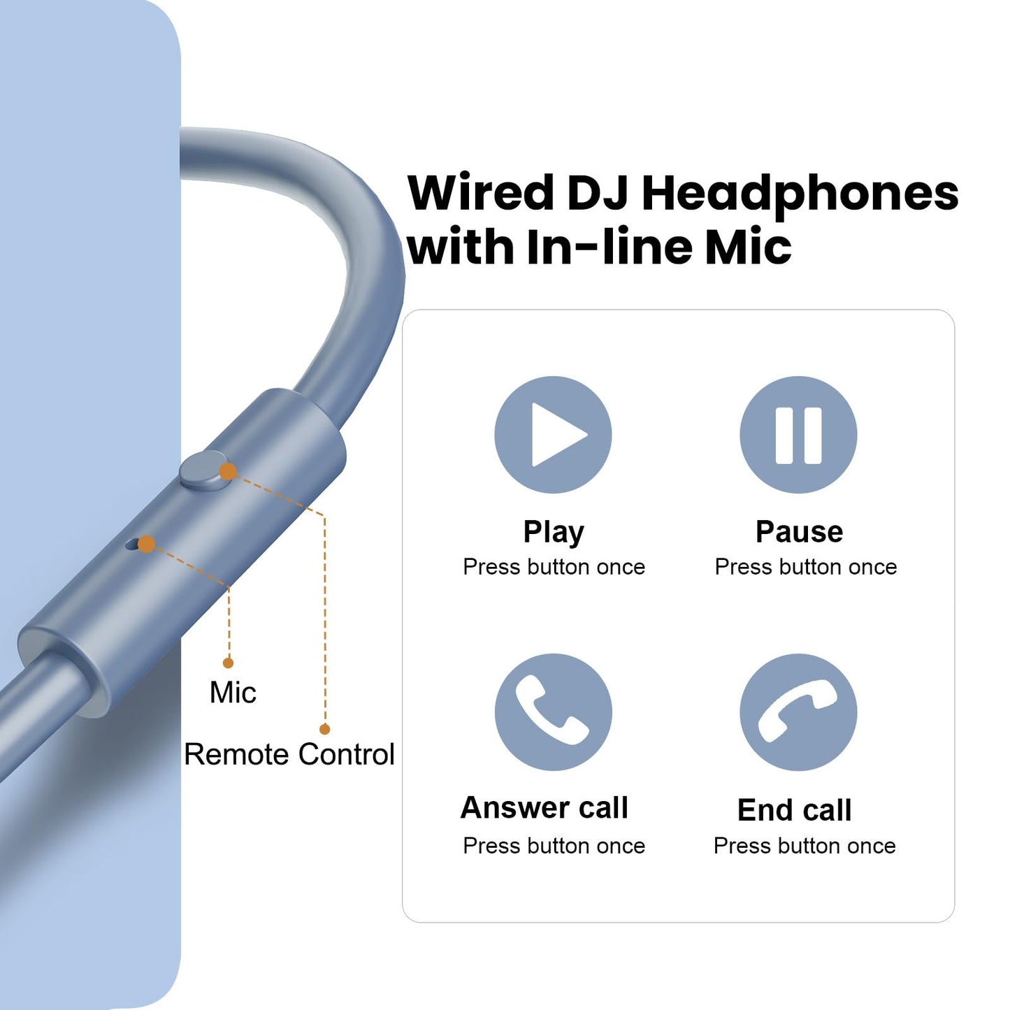 OneOdio A71 Hi-Res Studio Recording Headphones - Wired Over Ear Headphone with SharePort, Monitoring Mixing Foldable Headset with Stereo Sound, 3.5/6.35MM Jack for PC Computer DJ Guitar-Sky Blue