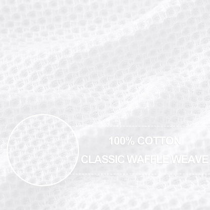 Homaxy 100% Cotton Oversized Waffle Weave Kitchen Dish Towels, Ultra Soft Absorbent Quick Drying Cleaning Towel, 20x28 Inches, 8-Pack, White