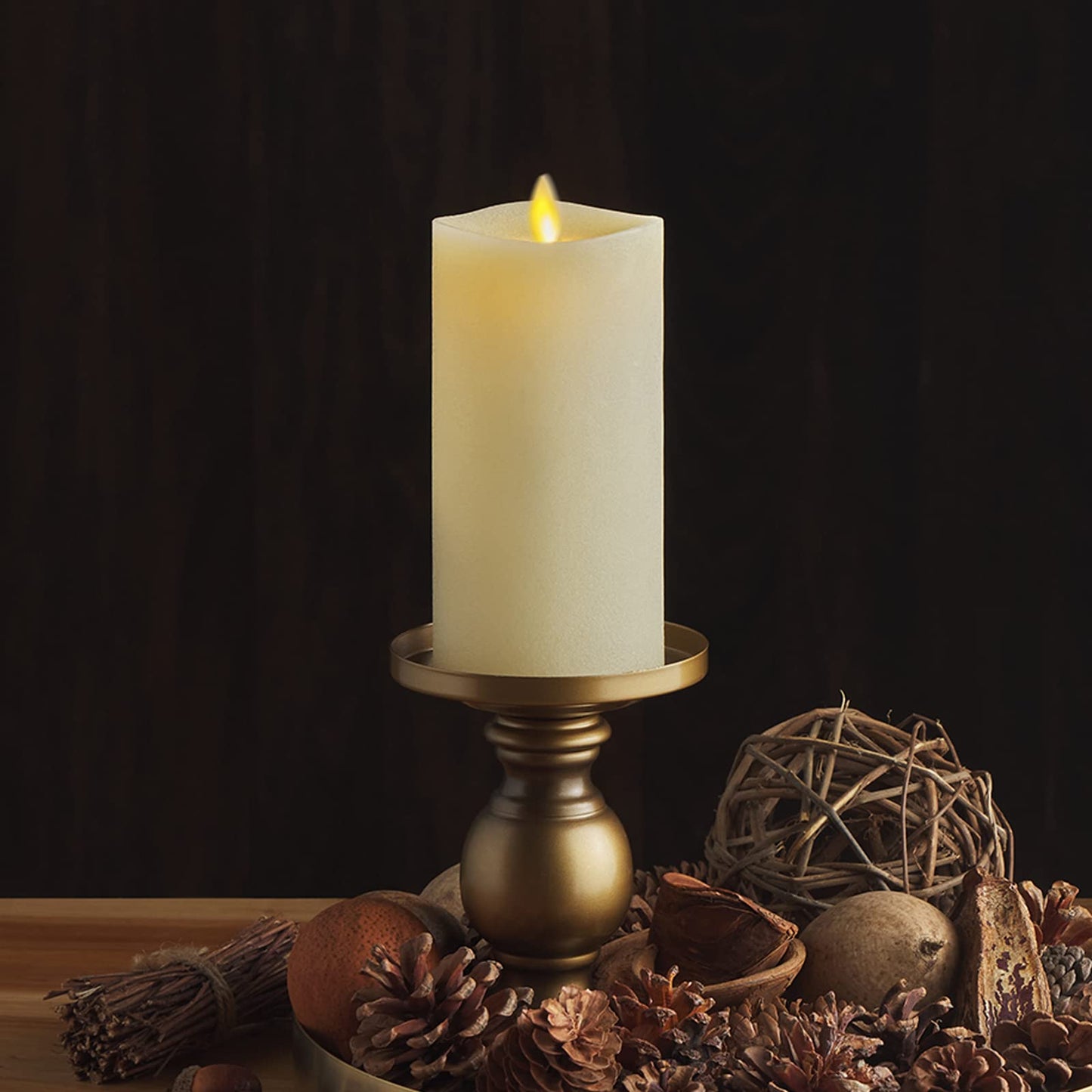 Luminara - Flameless LED Battery Operated Flickering Pillar Candles - Ivory - Pack of 1-3x6.5 - Realistic Moving Flame Real Wax Indoor/Outdoor Decor