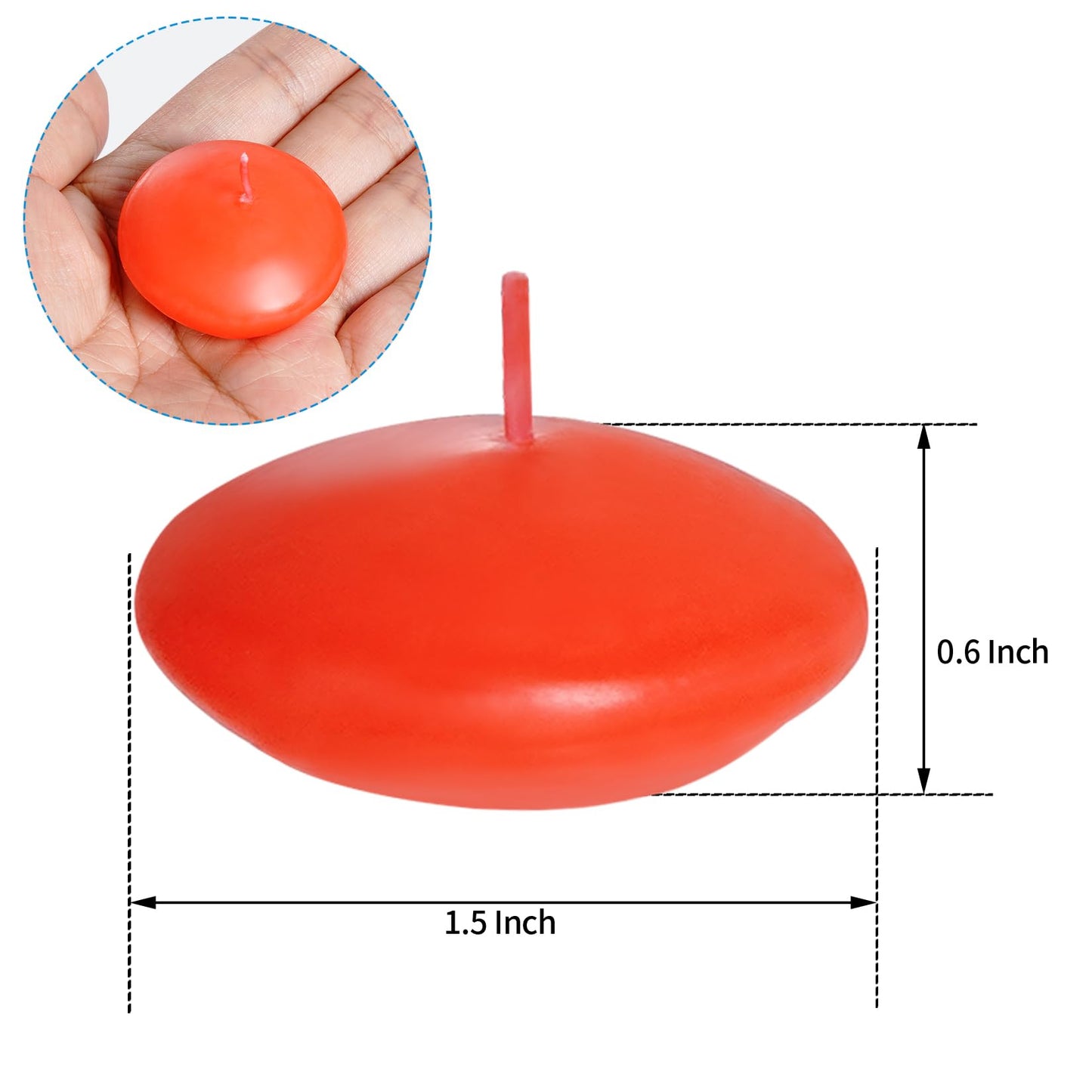 Floating Candles Centerpieces - 20 Pack 1.5 Inch Floating Candles for Centerpieces, Nice for Halloween, Christmas, Thanksgiving, New Year & More - Good for Home Decor & Centerpieces (Red)