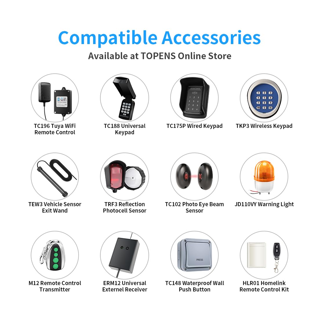 TOPENS BK800 Automatic Sliding Gate Opener Strong Belt Silent Drive Electric Gate Motor for Heavy Driveway Slide Gate Up to 1800 Pounds, Gate Operator AC Powered with 40ft Belt and Remote Control