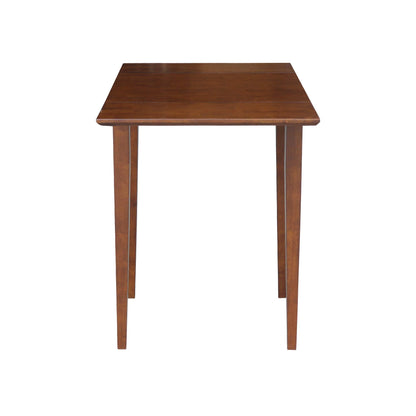 IC International Concepts, Small Drop Leaf Dining Table with Dual 9" Drop Leaf, Solid Real Wood, Sturdy Parawood, Dimensions 36"W x 22"D x 29"H, Espresso