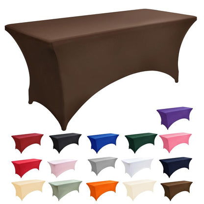 ZarzaaSik 2-Pack 8ft Spandex Table Covers for Rectangle Folding Tables - Washable Elastic Tablecloth - Ultimate Fitted Table Protector for Birthday Parties, Trade Shows, Banquet