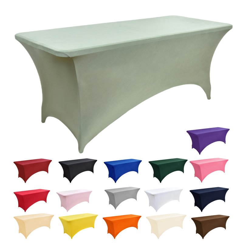 ZarzaaSik 118 2-Pack 4ft Spandex Table Covers for Rectangular Folding Tables - Wrinkle Resistant Stretch Tight Table Cloths - Ultimate Fitted Table Protector for Parties, Banquet, and Wedding