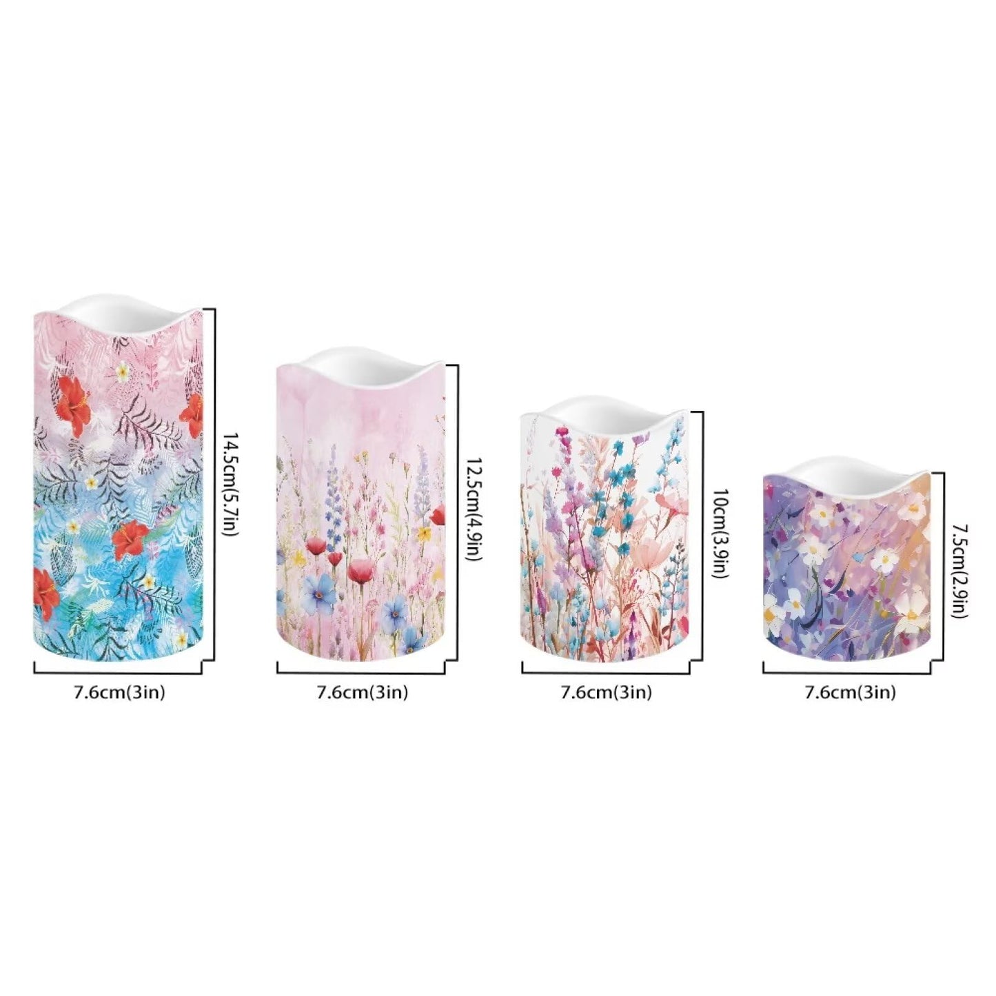 Ystardream Candle Sets for Women Gift Elegant Flower Flickering Flameless Candles Unity Candles for Wedding Ceremony Set,Beautiful Addition to Any Dinner Table,Bedroom,Outside Party