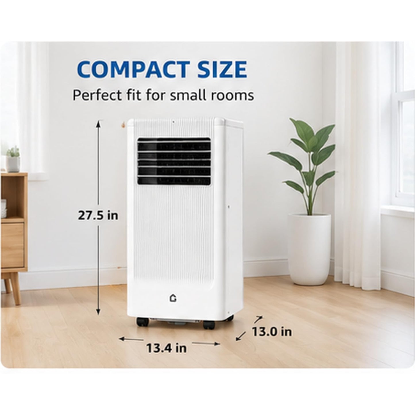 GarveeLife 8,000 BTU Portable Air Conditioner for Bedroom Office Dorm, Cools up to 350 Sq. Ft, 3-in-1 Compact AC Unit with Cooling Dehumidifier Fan Modes, Remote Control, Window Kit, Gray