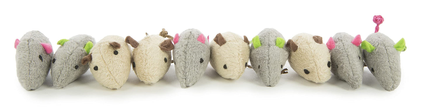 SmartyKat (20 Count) Skitter Critters Value Pack Catnip Cat Toys - Gray/Cream, 20 Count