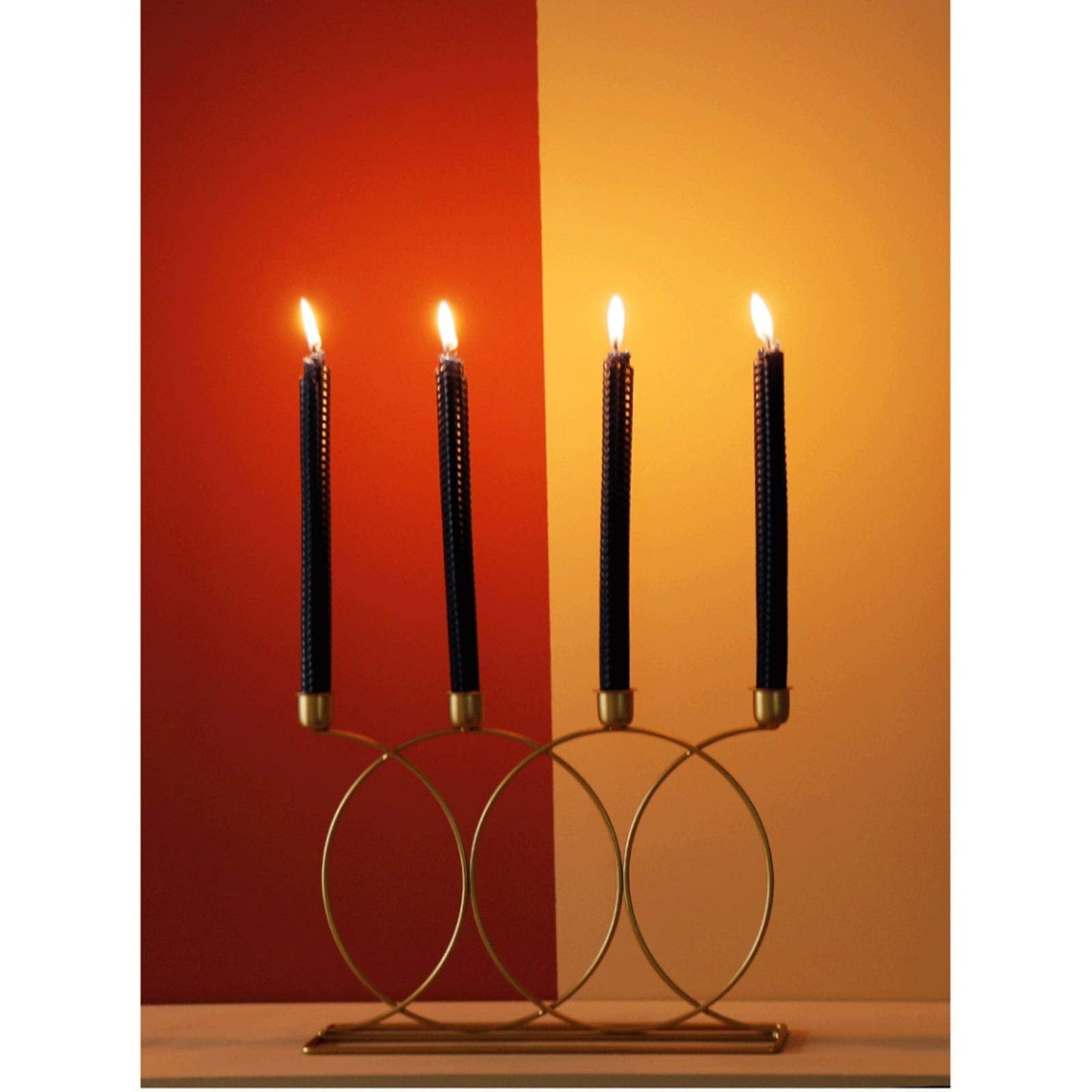 Candle Holderss Golden Taper Candle Holders Wrought Iron 4-Candles Fireplace Candelabra Candlestick Holder Centerpieces for Mantle Wedding Party Dinner Table Decoratin Decorative Candlestick