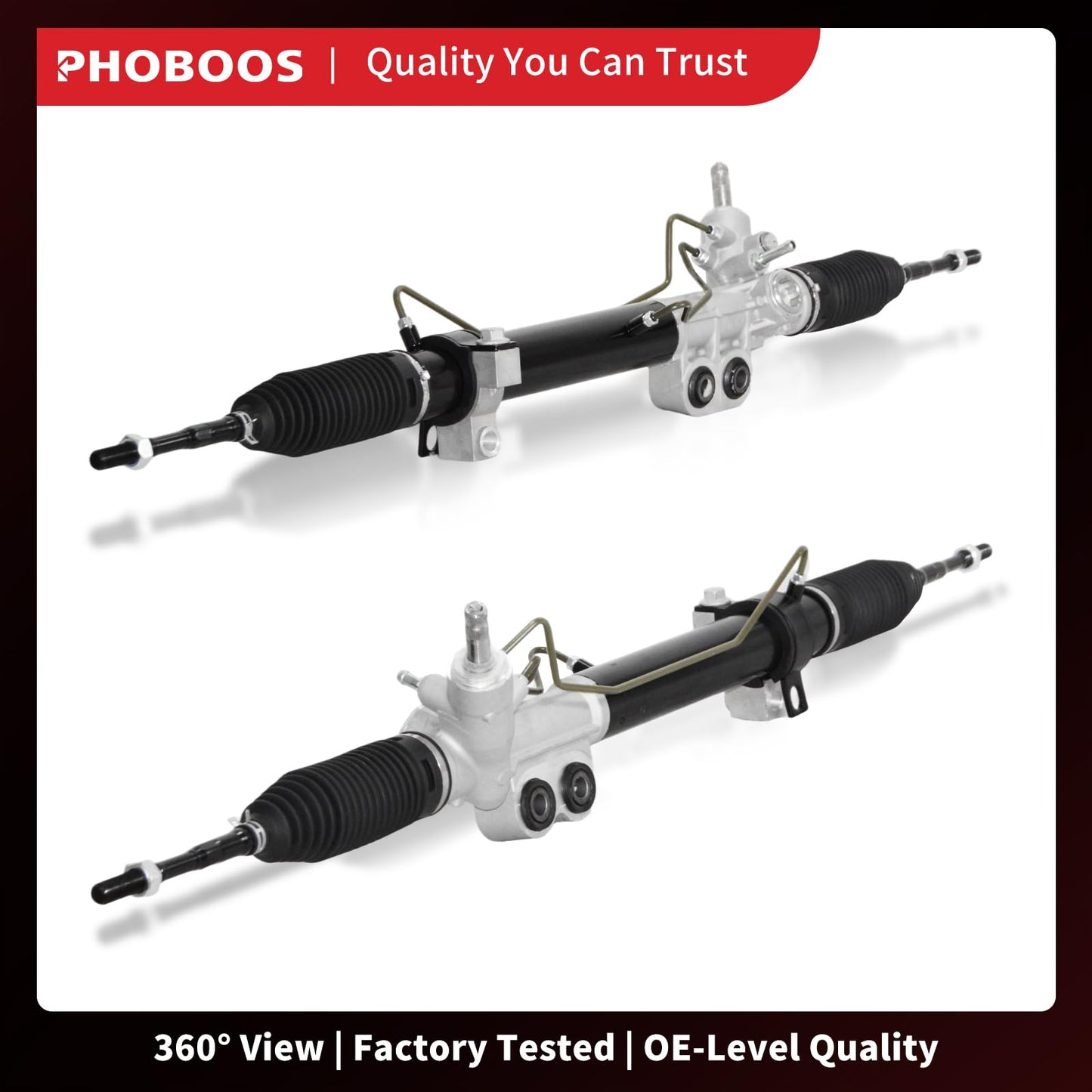 PHOBOOS Hydraulic Power Steering Rack and Pinion Assembly Compatible with Nissan Titan 2004-2015, Armada 2005-2015, Pathfinder Armada 2004 & Infiniti QX56 2004-2012, V8 5.6L, New Unit, Ref. 97-3023