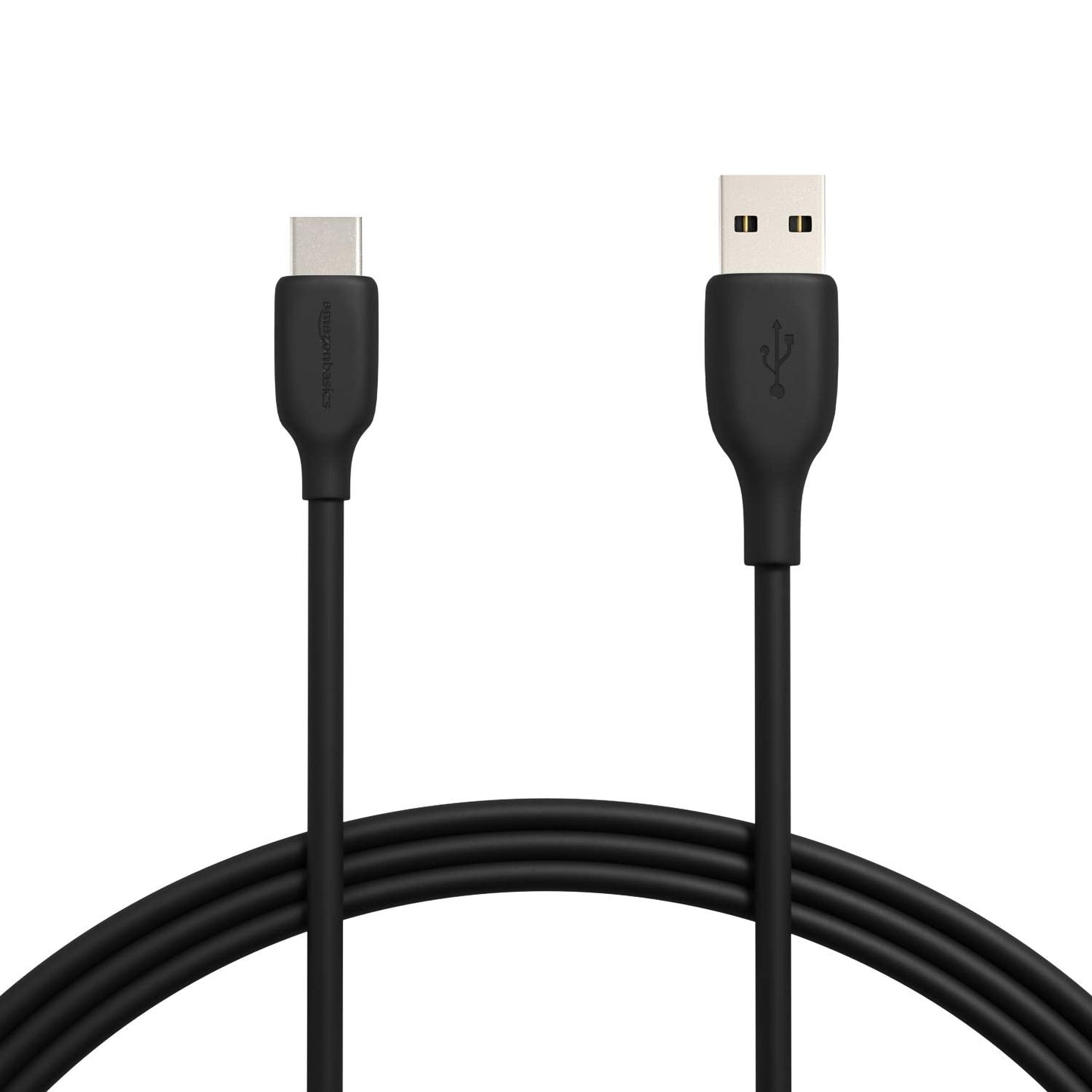 Amazon Basics 2-Pack USB-C to USB-A 2.0 Fast Charger Cable, 480Mbps Speed, USB-IF Certified, for Apple iPhone 16/15, iPad, Samsung Galaxy, Tablets, Laptops, 1.8 m, Black