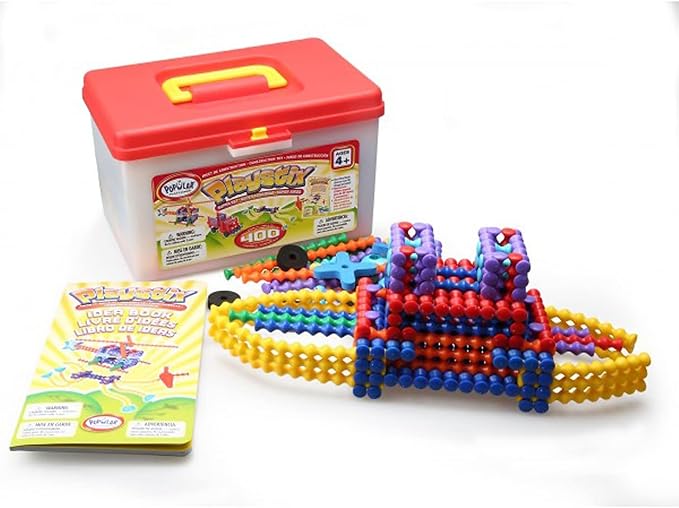 POPULAR PLAYTHINGS Playstix Building Sticks Kit for Kids Construction Stem Building Toy Gift for Boys &amp Girls - Super Set 400 Piece