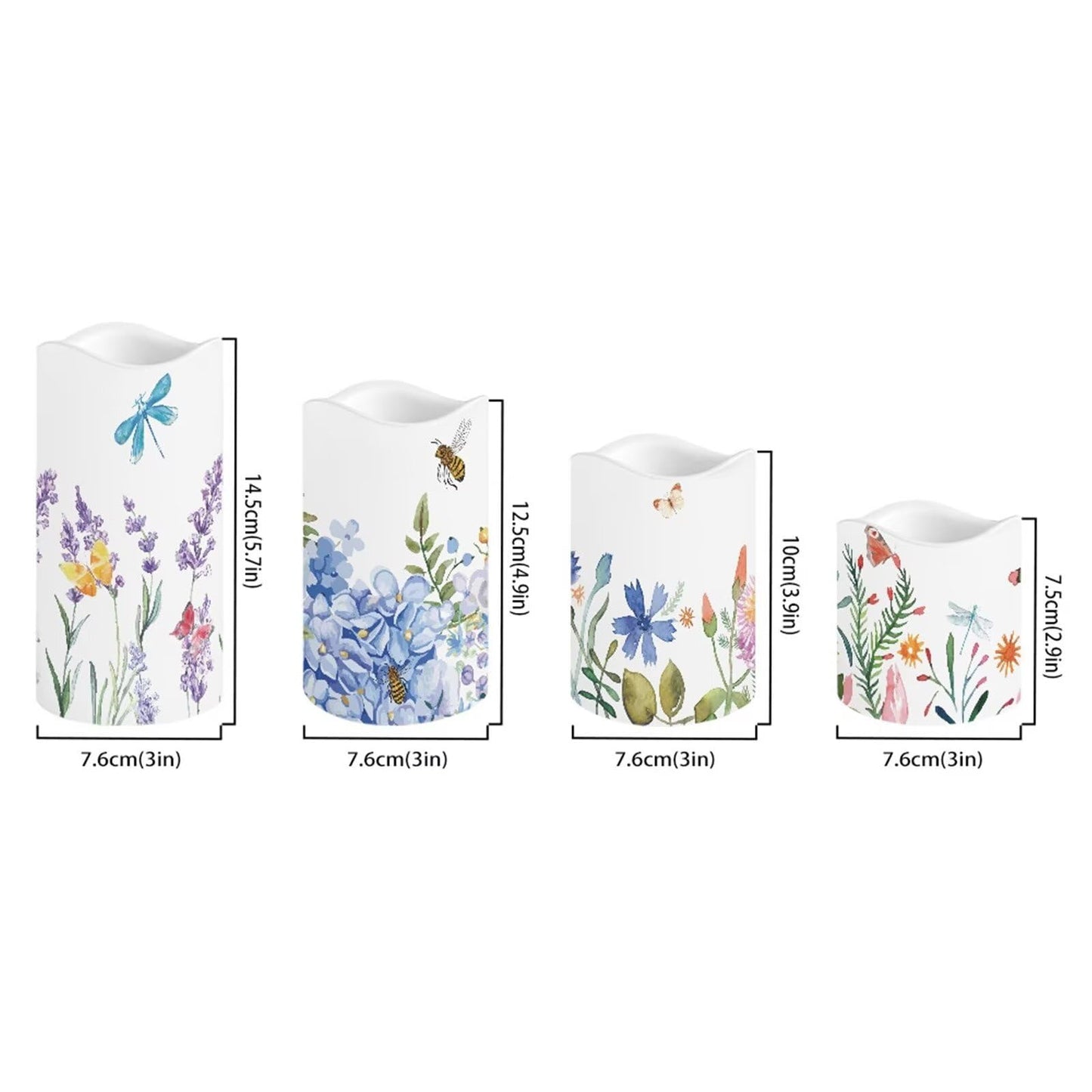 Ystardream Lavender Orchid LED Flameless Candles with Remote and Timer, Battery Operated Flickering for Festival Wedding Home Party Decor 4pcs