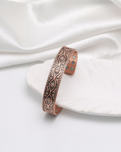 Jecanori Copper Bracelet for Men, 18X Strength Mens Magnetic Copper Bracelets with 3,800 Gauss Magnets, 99.99% Pure Solid Copper, Copper Jewelry Gift