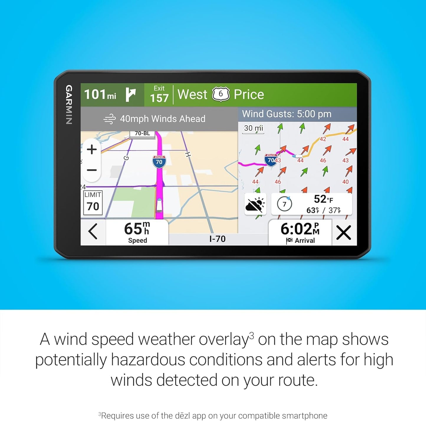 Garmin dezICam OTR725, NA MT-S, GPS Truck Navigator and Wearable4U PowerBank Bundle