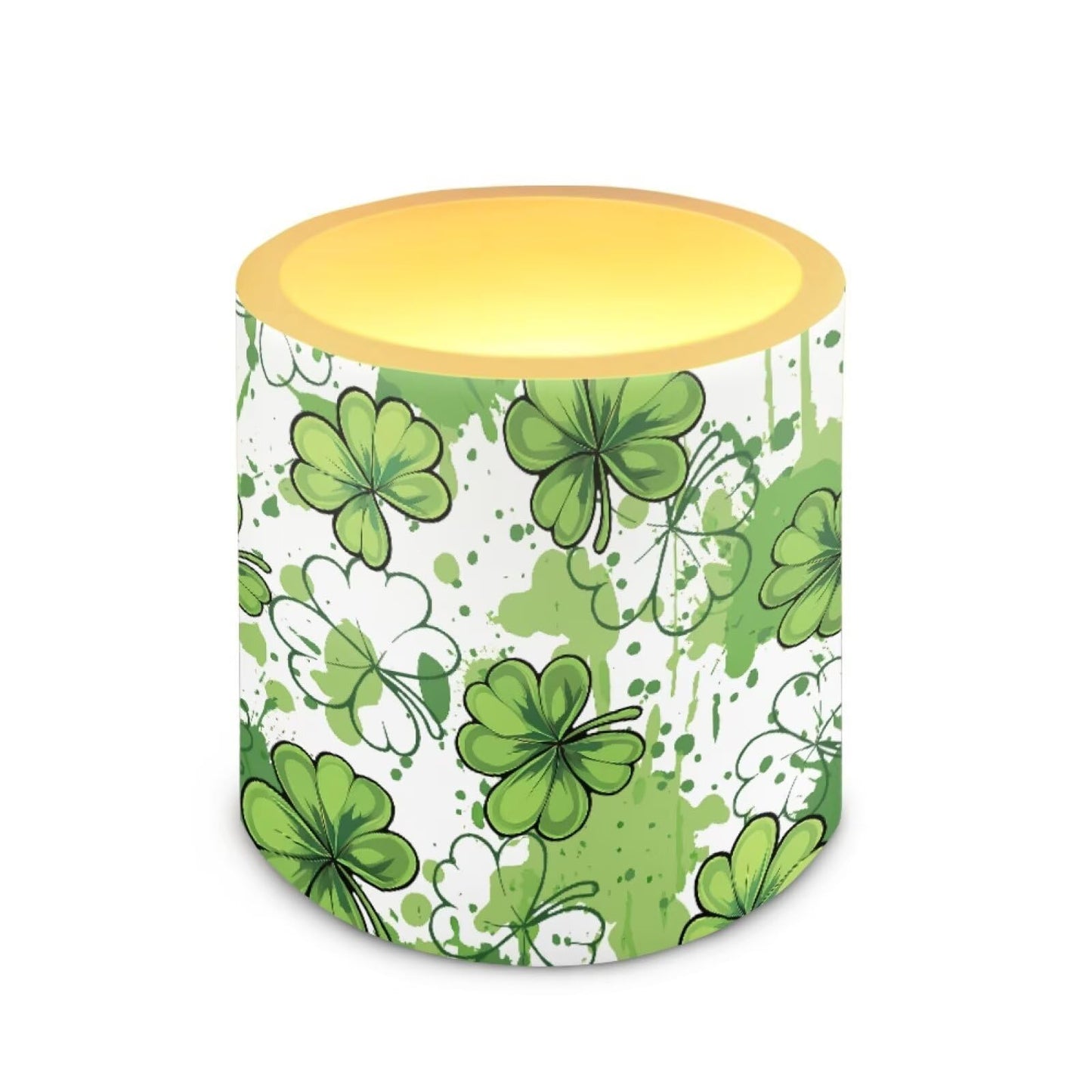 Merkmak Flickering Flameless Candles with Remote and Timer Battery Operated Candles for St Patrick's Day Shamrocks LED Pillar Tea Lights for Patio Porch Banquet Home Decorations