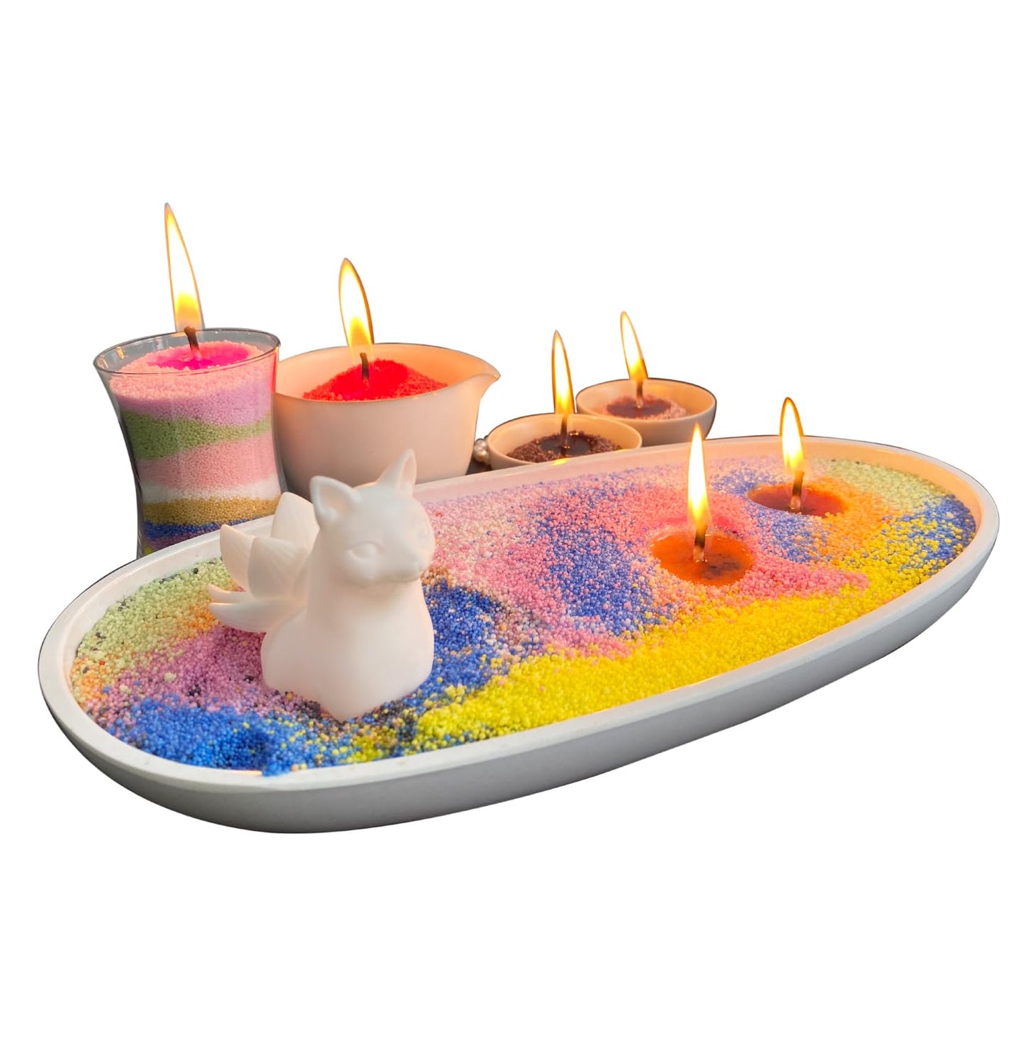 VITARIE Refillable Pearled Candle Sand 18oz, Unscented, 30 Cotton Wicks, 1.1lb Long Burning, Candle Making Kit, Green
