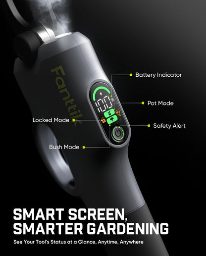 Fanttik Y10 Pro Cordless Electric Pruning Shears with Brushless Motor, LED Display, 4-Level Safety System, USB-C Fast Charging, SK5 Steel Blade for Branch Trimming
