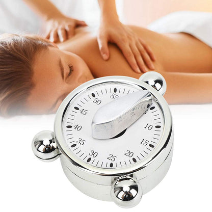 Baking Timer Mechanical Cooking Reminder 60 Minute Kitchen Timer, Silver